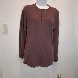 Outerknown Womens Size L Purple Waffle Knit Shirt